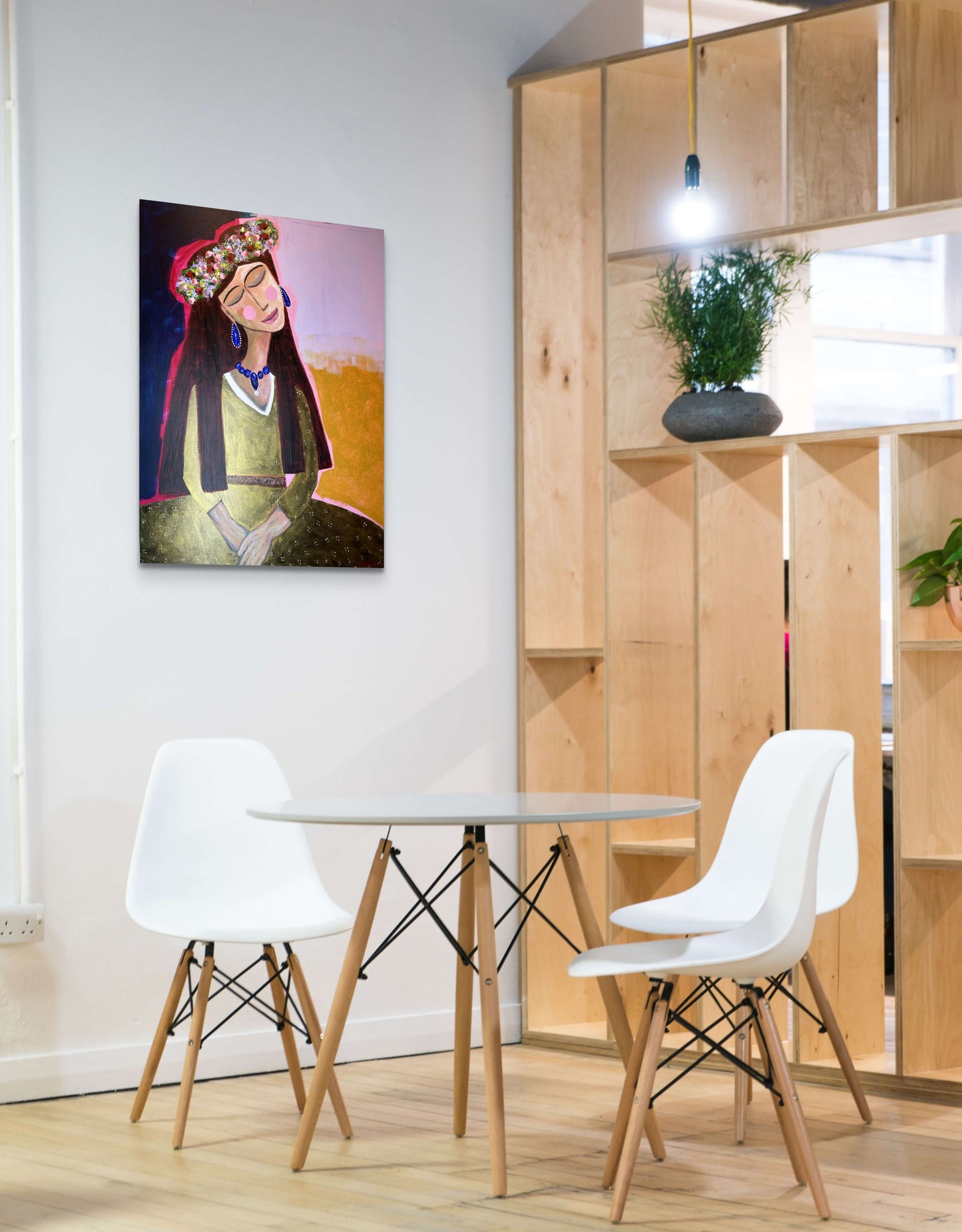 Gullnar stundir - 2025, akrýl á striga 60x80 sm.