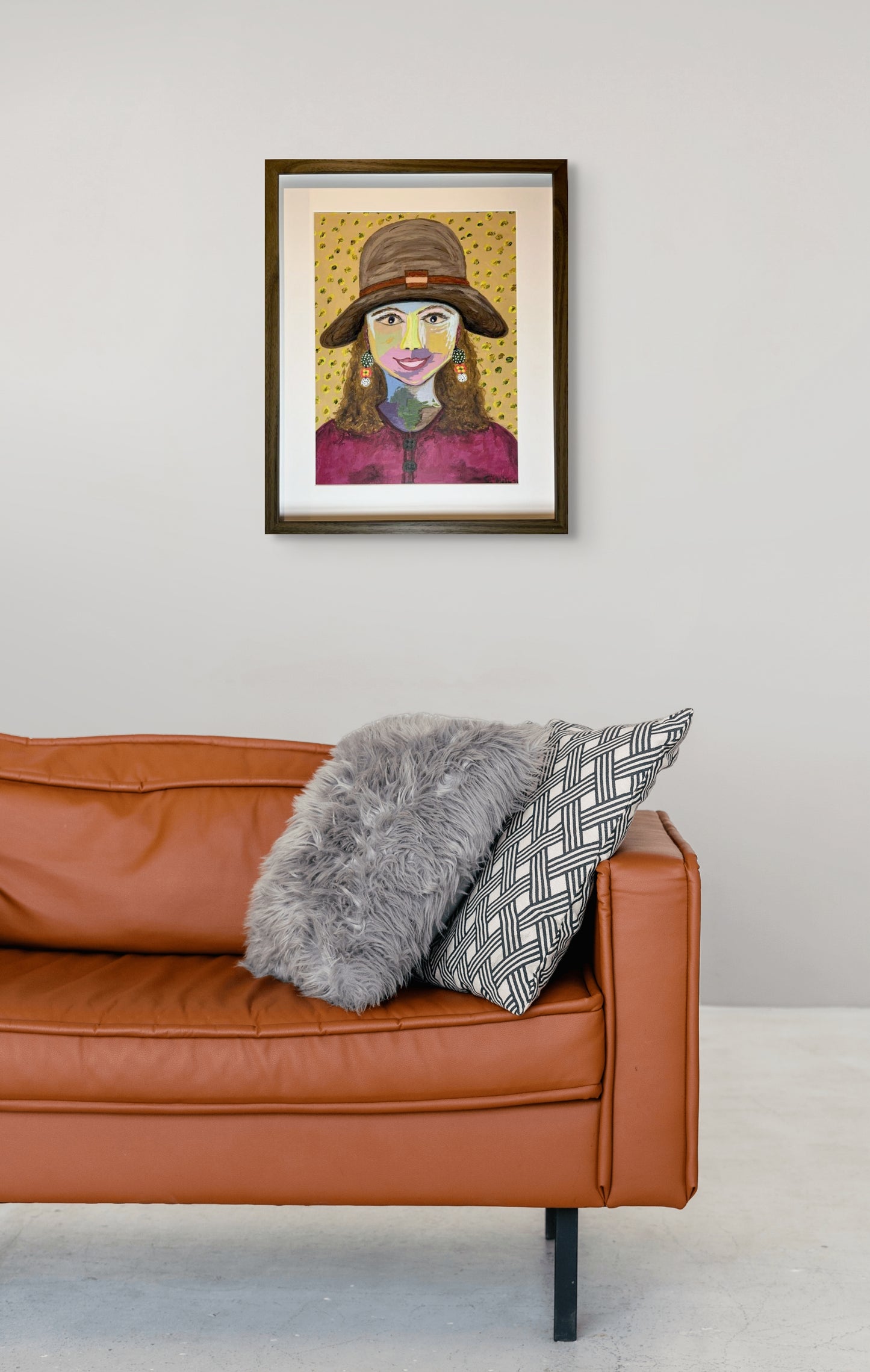 Kántrý stelpan - 2024, akrýl á pappír 29x39 sm.