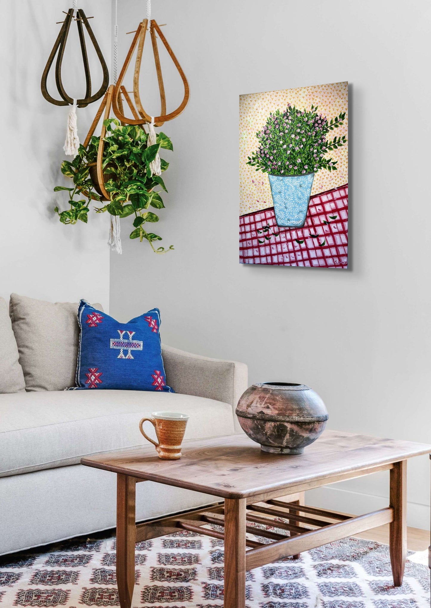 Potta blóm - 2024, akrýl á striga 50x70 sm.