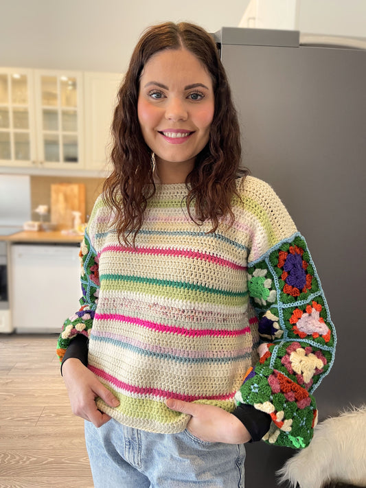 Grænablóm peysa | Rósalína