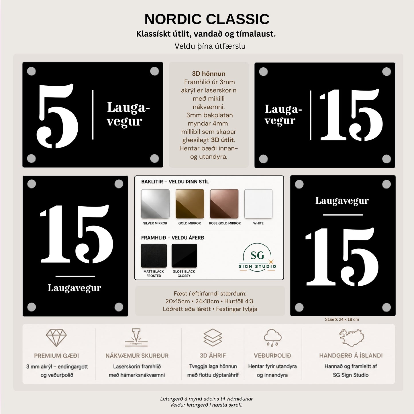 NORD Collection - CLASSIC 3D húsnúmer