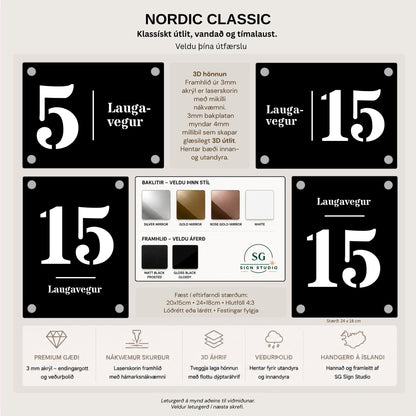 NORD Collection - CLASSIC 3D húsnúmer