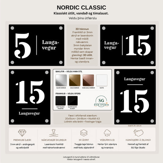 NORD Collection - CLASSIC 3D húsnúmer
