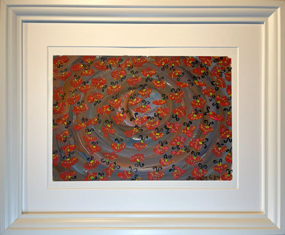 Fiðrildi - 2024, akrýl á pappír 39x29 sm.