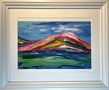 Fjallasýn - 2024, akrýl á pappír 39x29 sm.