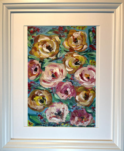 Grænublóm - 2024, akrýl á pappír 29x39 sm.