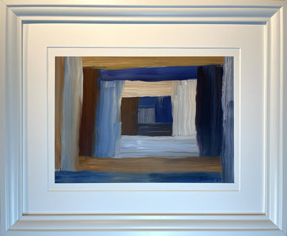 Miðpunktur - 2024, akrýl á pappír 39x29 sm.