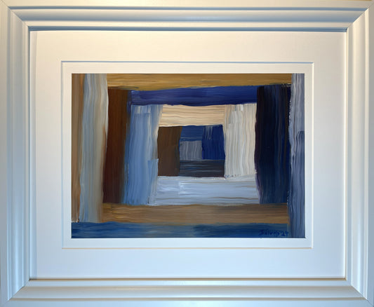 Miðpunktur - 2024, akrýl á pappír 39x29 sm.