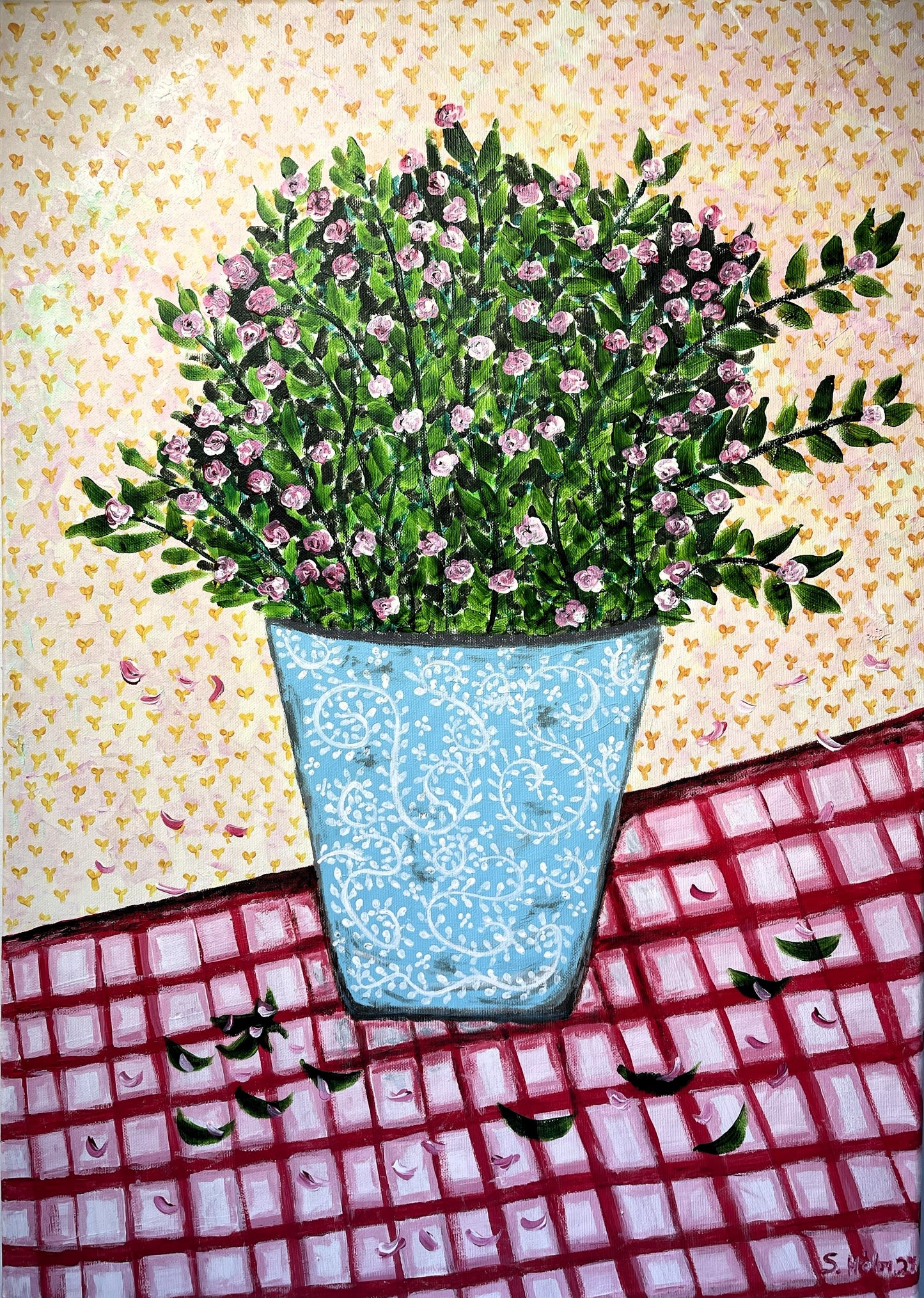 Potta blóm - 2024, akrýl á striga 50x70 sm.