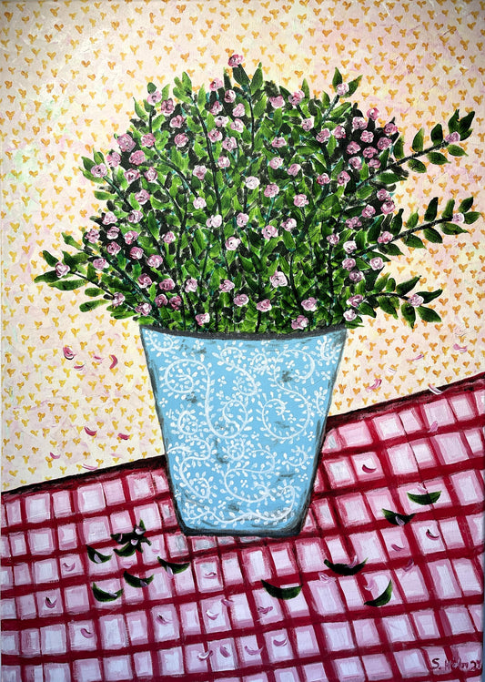 Potta blóm - 2024, akrýl á striga 50x70 sm.