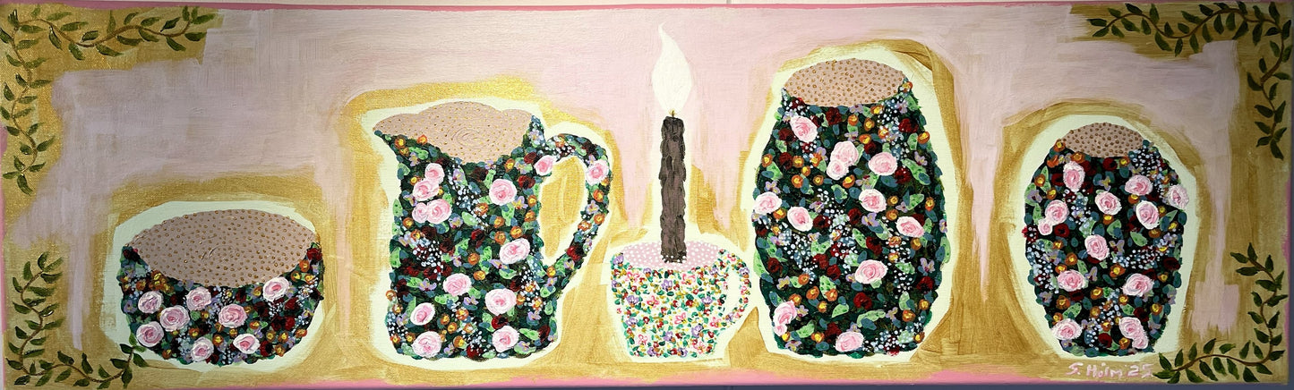 Stofublóm - 2025, akrýl á striga 100x30 sm.