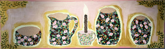 Stofublóm - 2025, akrýl á striga 100x30 sm.