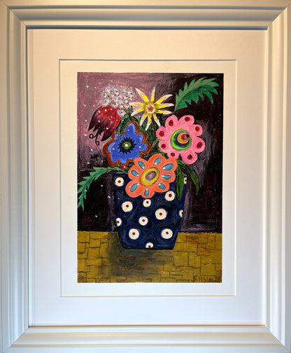 Villiblóm - 2024, akrýl á pappír 29x39 sm.