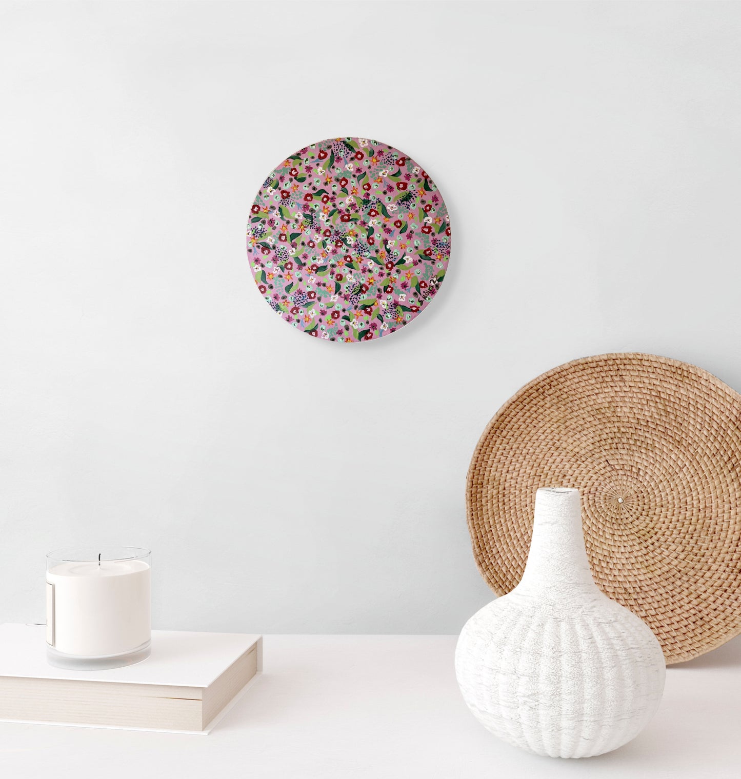 Blómadúlla 2 - Bleika - 2025, akrýl á flötum striga 30 sm. í þvermál