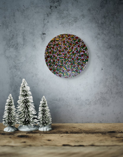 Blómadúlla 4 - Fjólubláa - 2025, akrýl á flötum striga 30 sm. í þvermál