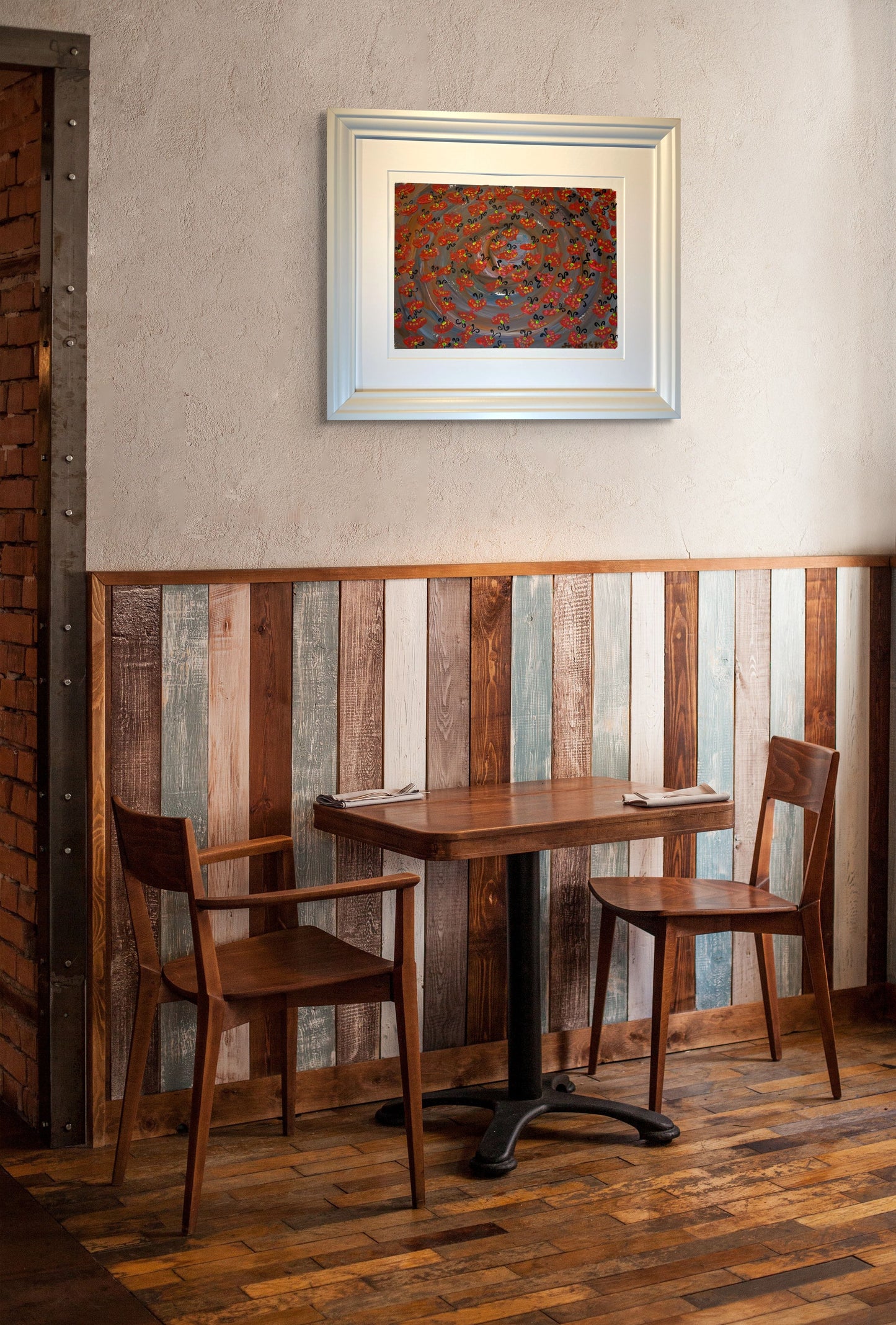 Fiðrildi - 2024, akrýl á pappír 39x29 sm.