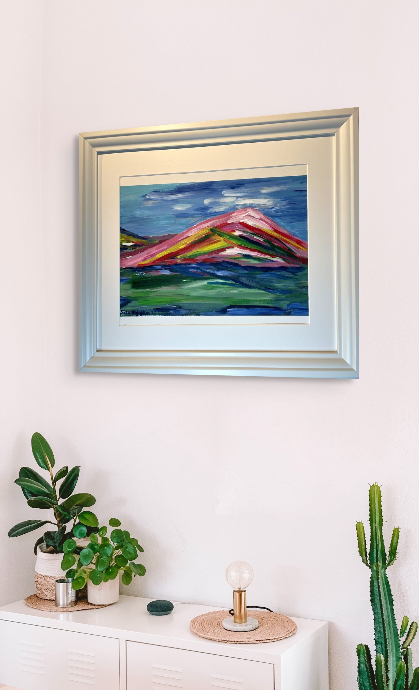 Fjallasýn - 2024, akrýl á pappír 39x29 sm.