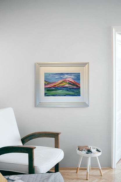 Fjallasýn - 2024, akrýl á pappír 39x29 sm.