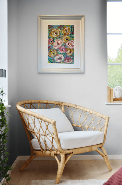 Grænublóm - 2024, akrýl á pappír 29x39 sm.