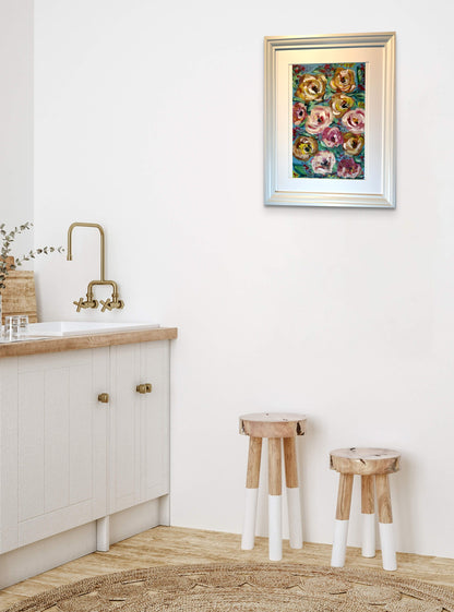 Grænublóm - 2024, akrýl á pappír 29x39 sm.