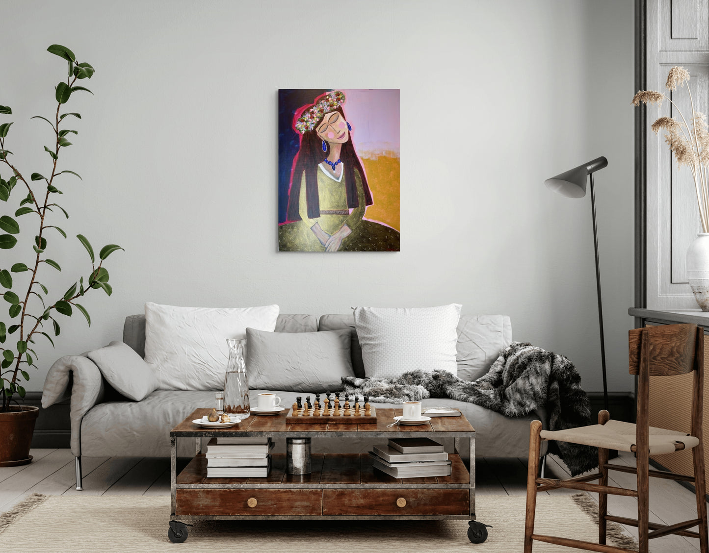 Gullnar stundir - 2025, akrýl á striga 60x80 sm.