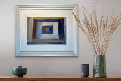 Miðpunktur - 2024, akrýl á pappír 39x29 sm.