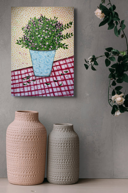 Potta blóm - 2024, akrýl á striga 50x70 sm.