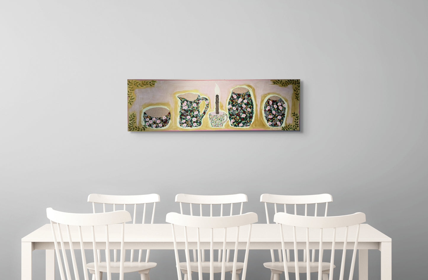 Stofublóm - 2025, akrýl á striga 100x30 sm.