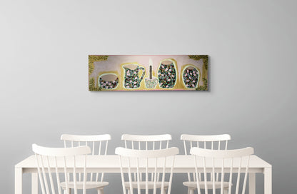 Stofublóm - 2025, akrýl á striga 100x30 sm.