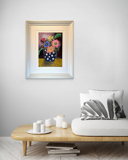 Villiblóm - 2024, akrýl á pappír 29x39 sm.