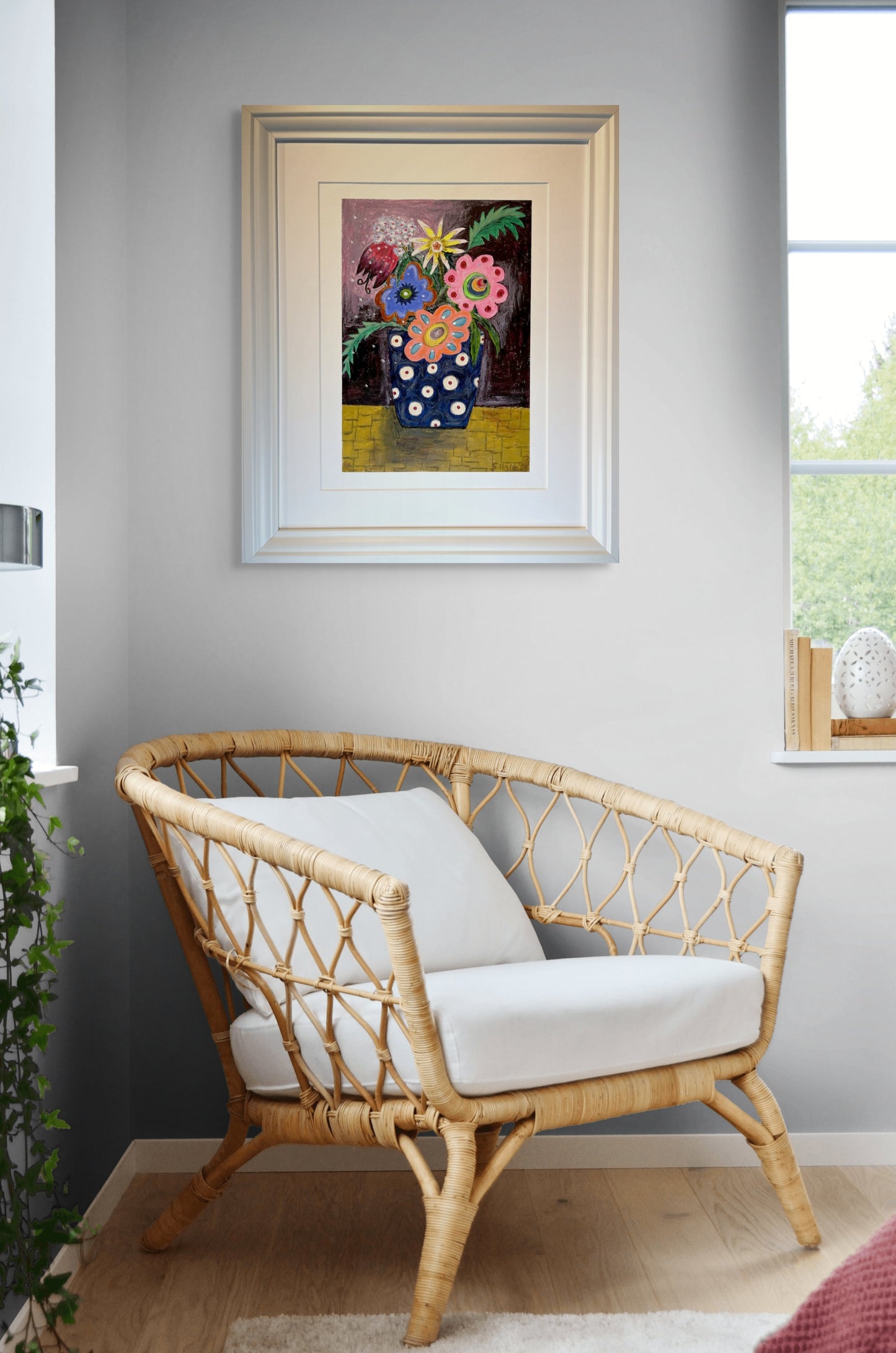 Villiblóm - 2024, akrýl á pappír 29x39 sm.