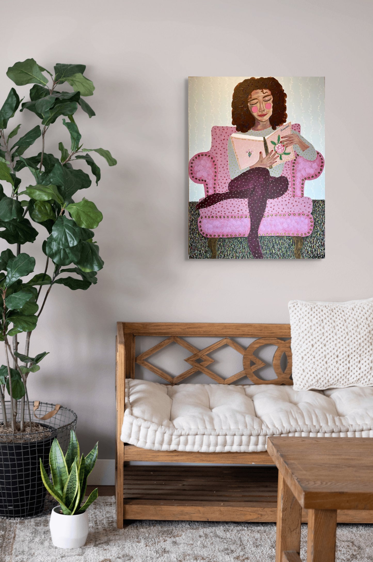 Yndislestur - 2025, akrýl á striga 60x80 sm.